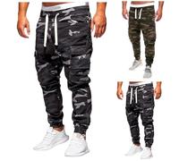 Mens Cargo Work Combat Trousers Baggy Camo Army Pants Men's Military Cargo Tactical Pants Stretch Relaxed Fit Trousers Outdoor Hiking Pants with Multi Pockets Casual Loose