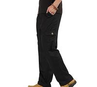 Mens Cargo Work Trousers Men Elasticated Waist Military Combat Trousers Mens Cargo Pants Trouser Joggers Work Pants for Men Baggy Tactical Cargo Trousers for Men Multi Pockets Large Loose Black 6XL