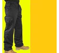 Mens Cargo Work Trousers Navy Blue or Black Size 28 to 52 Short , Reg or Long