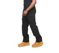 Mens Cargo Work Trousers Size 28 to 52 Black or Navy Cargo Combat Trousers by BWM (40" Waist/Long Leg, Black)
