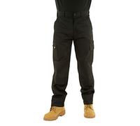 Mens Cargo Work Trousers Size 30 to 42 by MIG - Combat with Knee PAD Pockets (30" Waist/Regular Leg, Black)