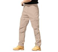 Mens Cargo Work Trousers Utility Durable Trousers Solid Military Tactical Trouser with Multi Pockets Loose Comfort Cargo Pants Outdoor Combat Hiking Work Trouser Workwear Men S-4XL