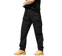 Mens Cargo Work Trousers Utility Durable Trousers Solid Military Tactical Trouser with Multi Pockets Loose Comfort Cargo Pants Outdoor Combat Hiking Work Trouser Workwear Men S-4XL