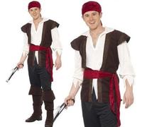 Mens Brave Pirate Fancy Dress Costume Daring Halloween Themed Dress Up Party