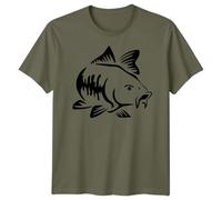 Mens Carp Fish Funny Fathers Day T-Shirt Tee Best Dad Ever Papa Life Daddy Gift #FD - L Classic Olive