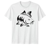 Mens Carp Fish Funny Fathers Day T-Shirt Tee Best Dad Ever Papa Life Daddy Gift #FD - L White