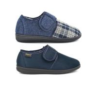 Mens Carpet Slippers Mens Touch Fastening Slippers Size 13 Slipper Size 14 Slipper Touch Fasten Textile Upper Textile Lining Sizes 6-14 Navy Blue 12 UK