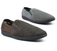 Mens Carpet Slippers Size 10 Mens Memory Foam Slipper Size 9 Carpet Slippers Slip On Slipper Memory Foam Slip On Sizes 6-12 Brown/Grey 10 UK