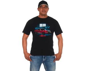 Men's Carroll Shelby GT500 Cobra Classic Short Sleeve Black Crew Neck Shirt, Black, Large