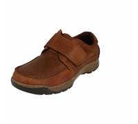 Hush Puppies Casper Touch Fastening Mens Shoes - Black Leather - Size 8 (UK Shoe)