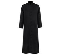 Men's Cassock Robe Church Robe Choir Minister Clergy Pulpit Liturgical 5 colors, Black, Medium