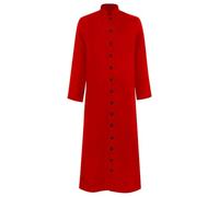 Men's Cassock Robe Church Robe Choir Minister Clergy Pulpit Liturgical 6 Colors Medieval Friar Gown Religious Ceremonial Costume Red M