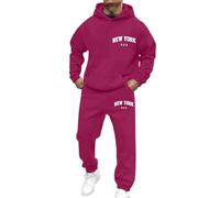 Men's Casual Active Tracksuits Full Zip Sports Jogging Suits Sets Athletic Running 2 Piece Sweatsuits with Zip Pockets Activewear Sets Sweat Suit Hoodie Christmas (Men Tracksuit Set Hot Pink,M)