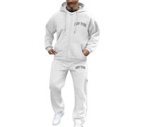 Men's Casual Active Tracksuits Full Zip Sports Jogging Suits Sets Athletic Running 2 Piece Sweatsuits with Zip Pockets Lounge Wear Set Winter Outfits for Men Christmas (Men's Athletic Tracksuits,L)