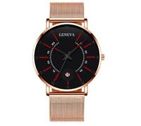 Mens Casual Business Scale Classic Date Analog Quartz Watch Stainless Steel Mesh Band, I