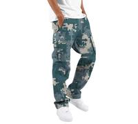 Men's Casual Camouflage Cargo Cotton Pants with Drawstring Elastic Waist & Tapered Leg, Stretch Joggers Trousers with Pockets for Sports & Outdoor Activities