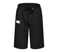 Mens Casual Classic Loose Breathable Lightweight Elasticated Waist Athletic Workout Golf Cargo Shorts for Men Summer Beach Shorts with Pockets Sports Running Jogging Training Fitness Black