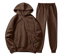 Men's Casual Clothing Set Men's Jogging Suit Tracksuit Lined Fleece Warm Sports Suit Long Sleeve Leisure Suit Jogging Suit Men's Fitness Suit, brown, XXXL