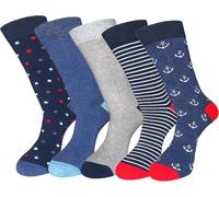 Mens Casual Cotton Rich Smart Design Colourful Comfortable Dress Crew Calf Socks Multipack