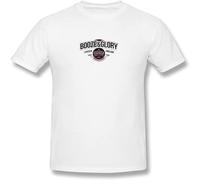 Men's Casual Cotton Short Sleeve T-Shirt Booze & Glory Printing O-Neck Tees Hip Hop Tshirts for Men Clothes White