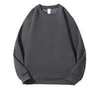 Mens Casual Cotton Sweatshirts Warm Plus Size Long Sleeve Crewneck Classic Sweater Fashion Loose Running Pullover Sweatshirt mens thick heavy cotton t shirts Dark Gray XL