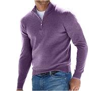 Mens Casual Fleece Top - Warm, Breathable, Quick Drying, Zip Collar Fleece Sweater Long Sleeve Jumper Soft & Smooth Pullover - for Travelling, Walking