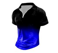 Men's Casual Henley Shirt Long Sleeve Slim Fit Plain Tops Basic Crew Neck Grandad T-Shirt Buttons Tee Tops Cuban Shirt Men Mens Hippy Tops Ribbed Mens Vest (Blue, XL)