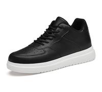 Men's Casual High Sole Trainers with Adjustable Invisible Insert Non-Slip Breathable Lace-Up Shoes Unisex Model for Comfort Stability Available in Three Installation Heights, black, 7 UK