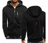 Mens Casual Hoodie for 21 Pilots Zip Up Sweatshirts Cardigan Lightweight Jackets Hooded Jumpers Fleece Pullover Sports Tops Spring Autumn Coat for Men-Black||XXL