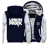Mens Casual Hoodies Linkin Park Print Fleece Zip Jackets Tops Winter Warm Thick Hooed Pullover Sweatshirts Coats for Men Youth Cardigan Hoody,G-Aldult XL