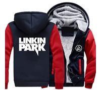 Mens Casual Hoodies Linkin Park Print Fleece Zip Jackets Tops Winter Warm Thick Hooed Pullover Sweatshirts Coats for Men Youth Cardigan Hoody,E-Aldult 3XL