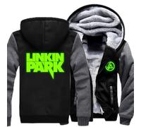 Mens Casual Hoodies Linkin Park Print Fleece Zip Jackets Tops Winter Warm Thick Hooed Pullover Sweatshirts Coats for Men Youth Cardigan Hoody,C-Aldult 2XL