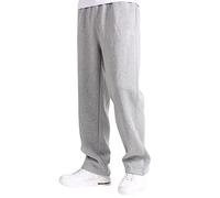 Mens Casual Jogging Bottoms Pants Open Hem Solid Baggy Lightweight Cotton Gym Sports Yoga Running Sweatpants Grey