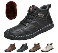 Men's Casual Leather Good Arch Support Non-Slip Breathable Outdoor Walking Shoe (Black, Adult, Men, 10, Numeric, UK Footwear Size System, Medium)