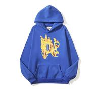 Men's Casual Light Purple Hoodie, Loose Fit, with Flame Letter Graphic Print, Drawstring Hood, Kangaroo Pocket, Comfortable Fleece Sweatshirt for Daily Wear-color04||l