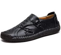 Mens Casual Loafers Driving Shoes Oxfords Comfortable Adjustable Sneakers Walking Shoes Leather Slip on Penny Classic Moccasins(Black,10.5/11 UK,48 Brand Size