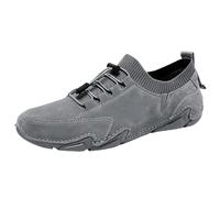 Men's Casual Loafers Slip On Boat Shoes Comfort Driving Walking Shoes Outdoor Work Office Lightweight Breathable Dress Sneakers Leather Low- Yop Lace Up Mocassins Beck Shoes Indoor Outdoor Grey