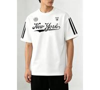 Men's Casual Loose Round Neck T-Shirt with English, Badge Pattern and Double bar Print Design, Versatile and Basic.（TH0189）