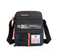 Mens Casual Messenger Bag Crossbody Shoulder Satchel, Outdoor Nylon Sports Travel Bag with Flap Closure and Front Pocket, Large Capacity Lightweight Daily Utility Bag for Work, Streetwear or Travel