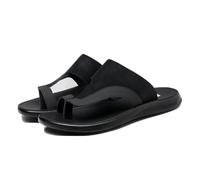 Men's Casual Orthopedic Bunion Corrector Sandals,Summer Comfy Plantar Fasciitis Slippers,Lightweight Beach Flat Hallux Valgus Flip Flops(7.5 UK) Black