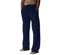 Mens Casual Pants Elasticated Waist Solid Color Trousers Summer Beach Trousers Breathable Drawstring Chinos Trouser Stretch Work Trouser Coolness Walking Pants Lightweight Smart Pant With Pockets