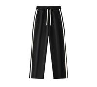 Men's Casual Pants with Striped Webbing Comfortable Lightweight Joggers for Daily Wear Outdoor Sports and Leisure Activities (Black, XXXXL)