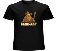Men's Casual Shirt Gand-Alf Funny Tops The Lord The Rings Gandalf Parody tee Pure Cotton is More Hygroscopic Black XXL