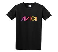 Men's Casual Shirt New Dj Avicii Tim Bergling Logo Clothing Double Stitch Sleeves and Hem Black L