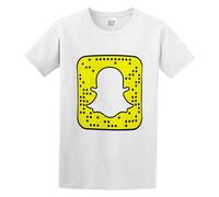 Men's Casual Shirt Snapchat Snapcode Logo KingDeng Comfortable Fabrics to accompany You All Summer White S