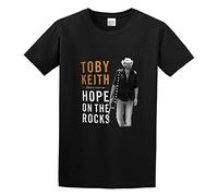 Men's Casual Shirt Toby Keith Hope On The Rocks Album Funny Twin Needle Sleeves and Hem Black M