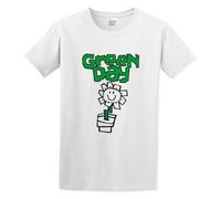 Men's Casual Shirt Vintage Flower Pot Kerplunk Band Logo Pure Cotton is More Hygroscopic White M