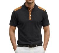 Men's Casual Shirts, Classic Short Sleeve Shirt with Button Placket, Soft T-Shirt with Gradient, Stylish Tops Men's Shirt Dusky Pink, black, 3XL