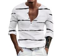 Men's Casual Shirts Long Sleeve Regular Fit Button Up Henley Tshirts Lightweight Sports Summer Sleeping Tees Hiking Big and Tall Comfortable Tops