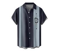 Mens Casual Shirts, Men's Cotton Linen Button Down Shirt Summer Trendy Solid Colour Short Sleeve Lapel Pockets Comfy Breathable Shirts Traditional Pattern Print Mens Cruise Shirts T-Shirts